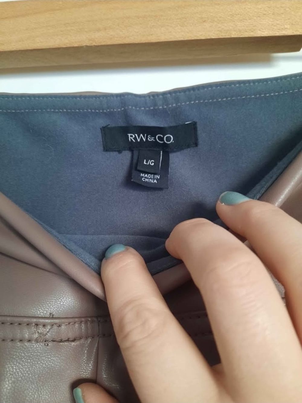 RW&CO. Faux Leather Pants Taupe
